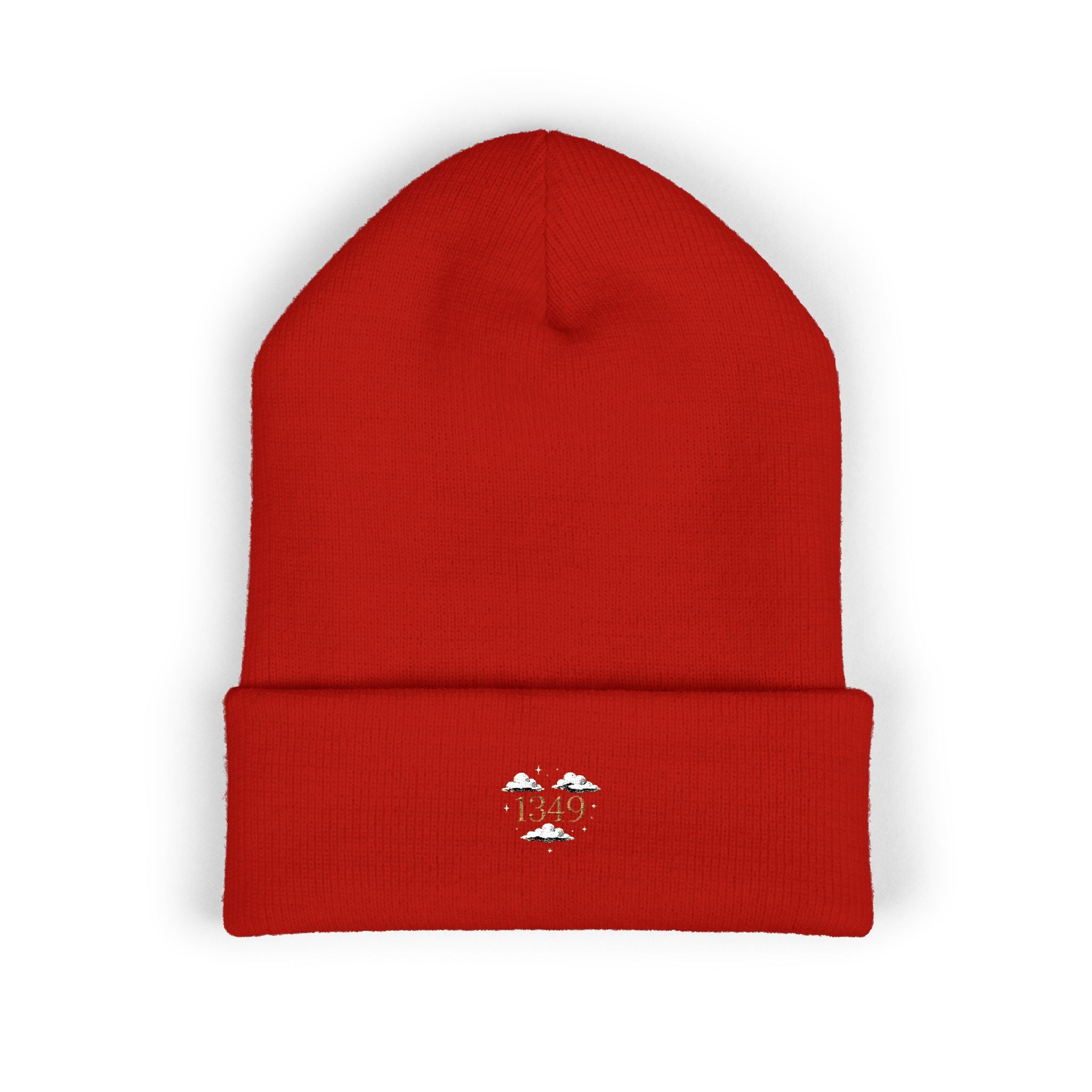 Tiny Floral Skull Embroidered Beanie | Cuffed Beanie