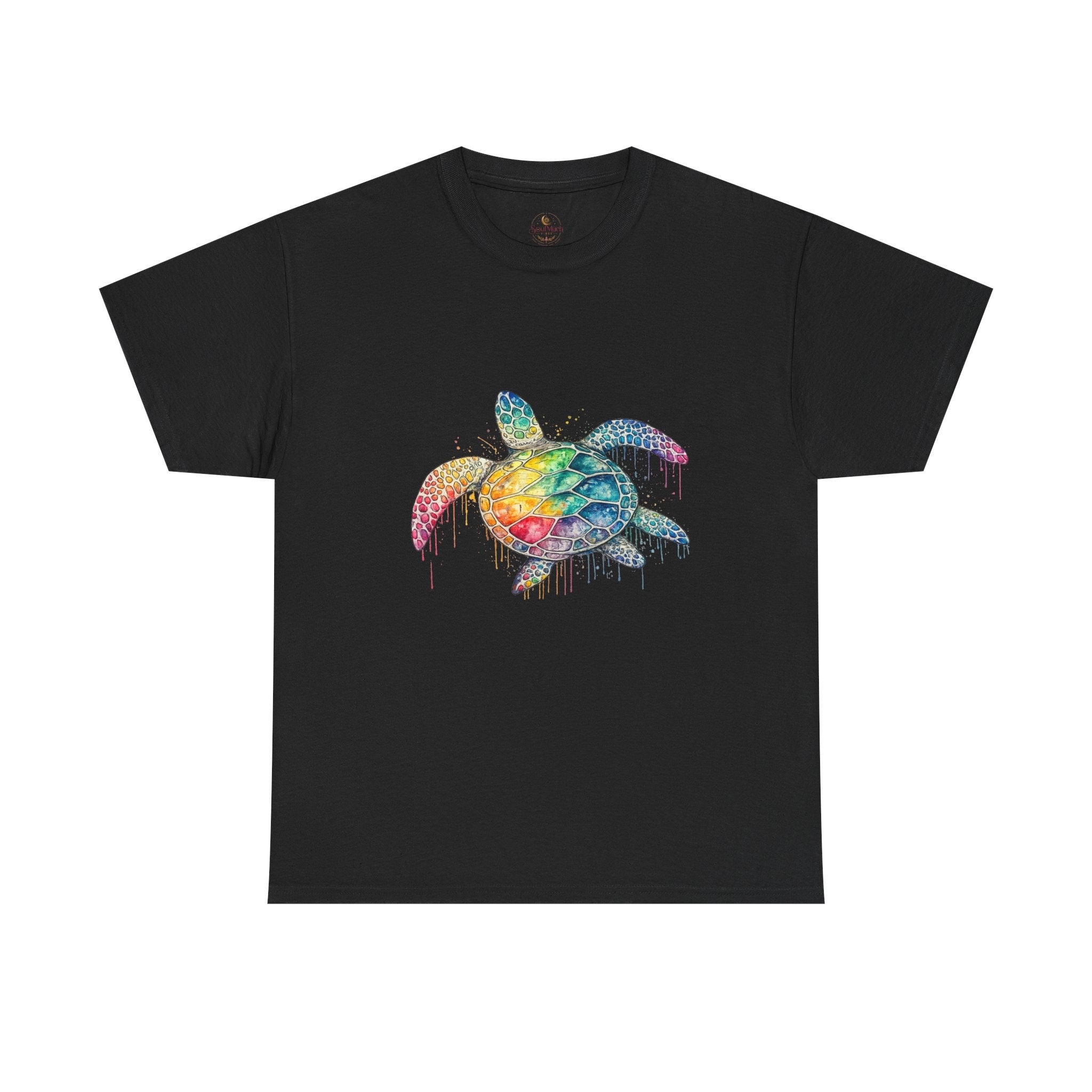 Sea Turtle Rainbow Drip T-Shirt — Colorful Ocean Wildlife Tee