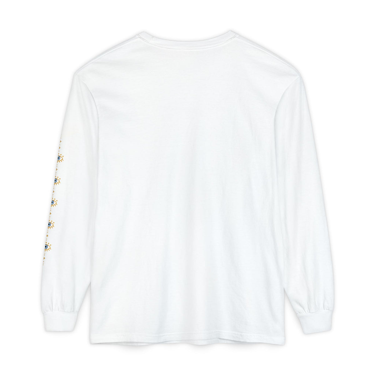 Evil Eye Minimal Line Art Long Sleeve T-Shirt | Sleeve Motif