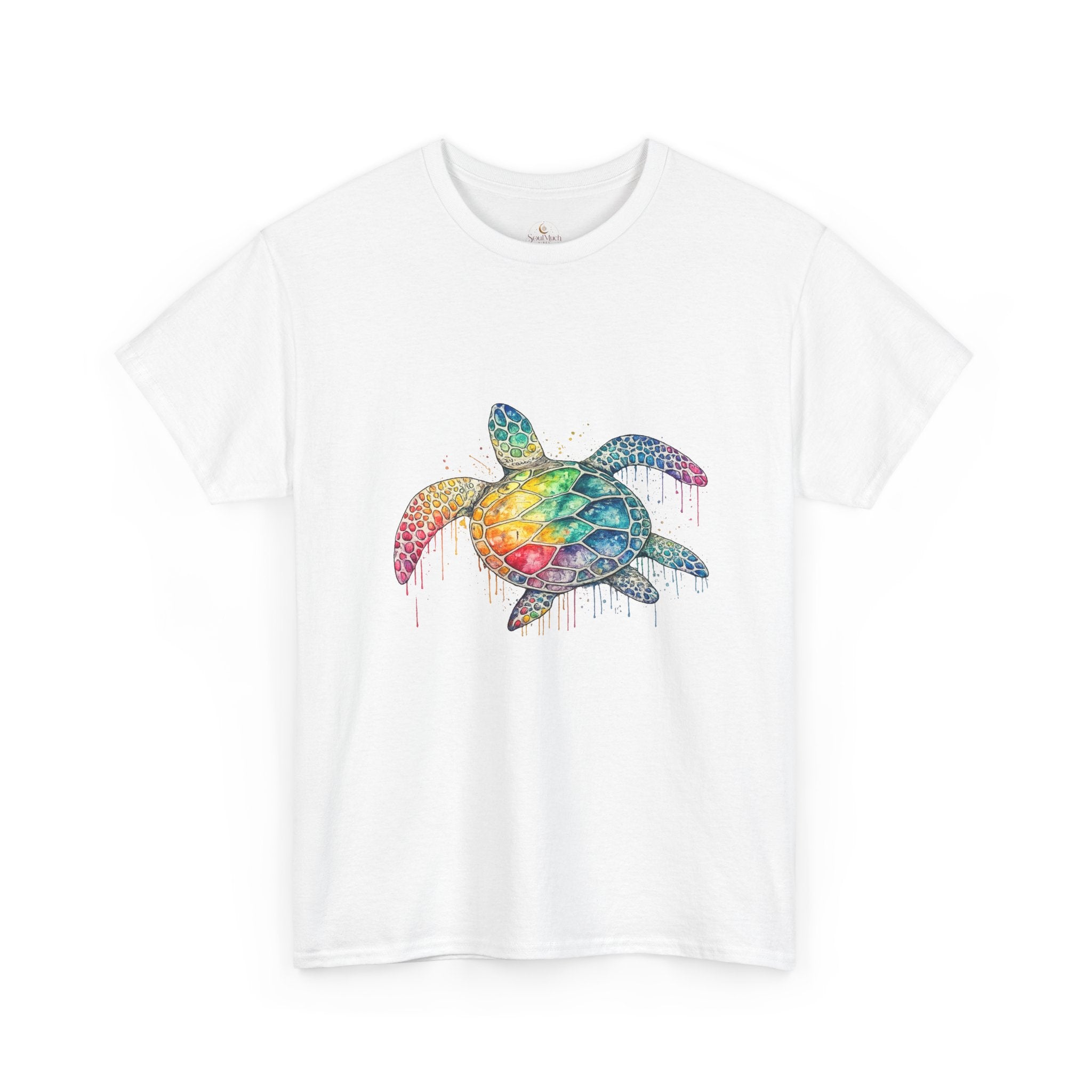 Sea Turtle Rainbow Drip T-Shirt — Colorful Ocean Wildlife Tee
