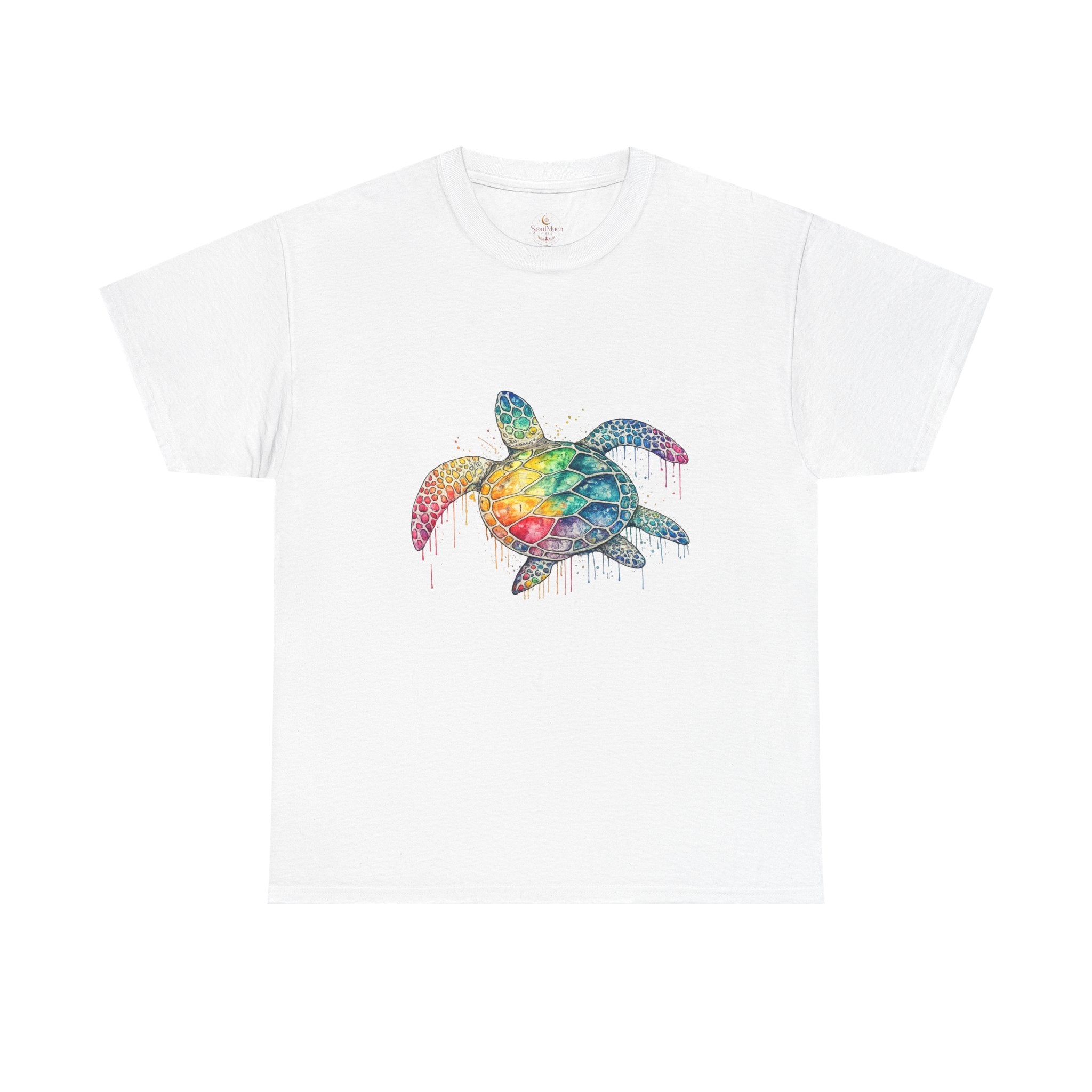 Sea Turtle Rainbow Drip T-Shirt — Colorful Ocean Wildlife Tee