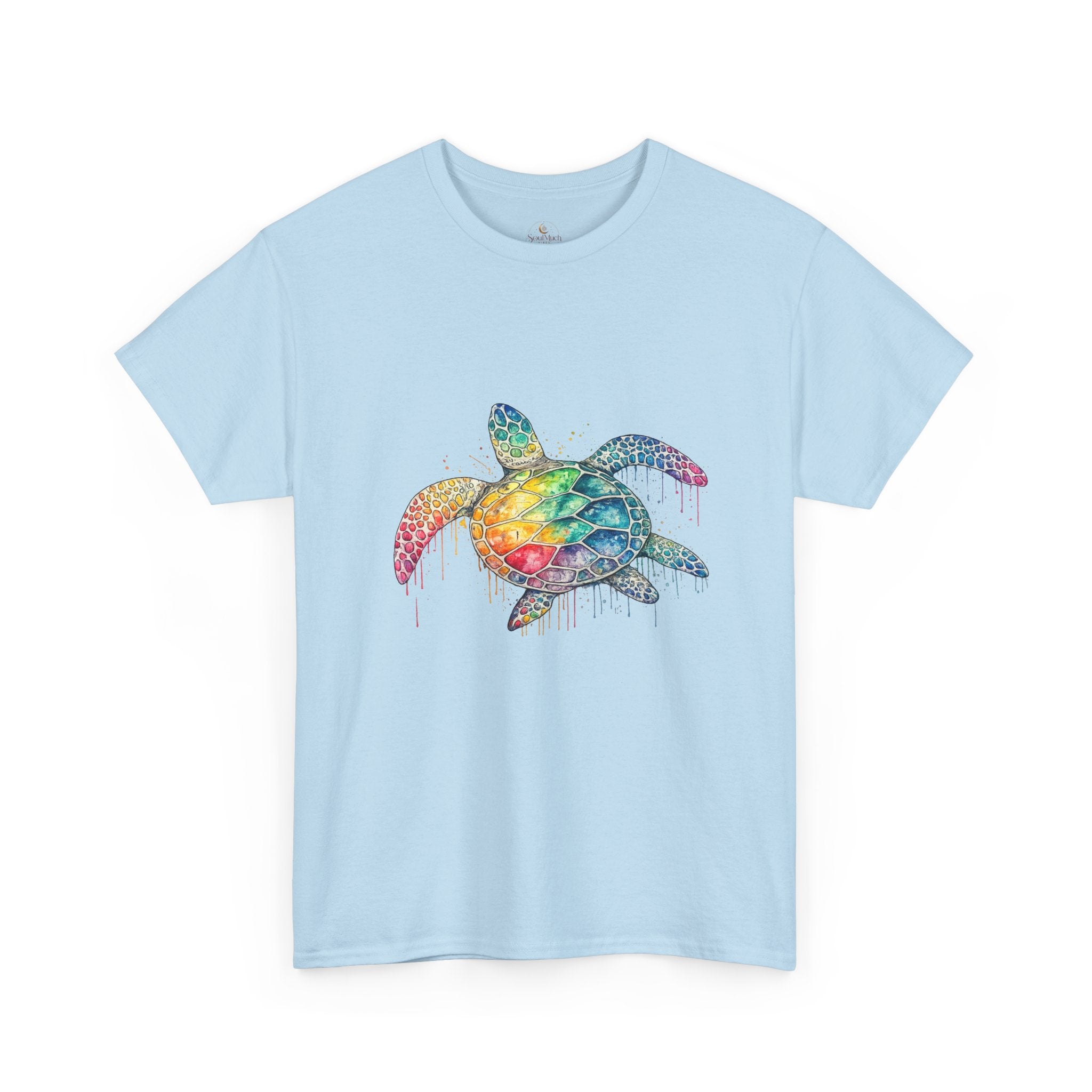 Sea Turtle Rainbow Drip T-Shirt — Colorful Ocean Wildlife Tee