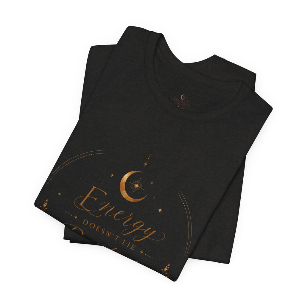 Energy Protected tee | Crescent Moon, Floral Laurel, Minimal Celestial Design