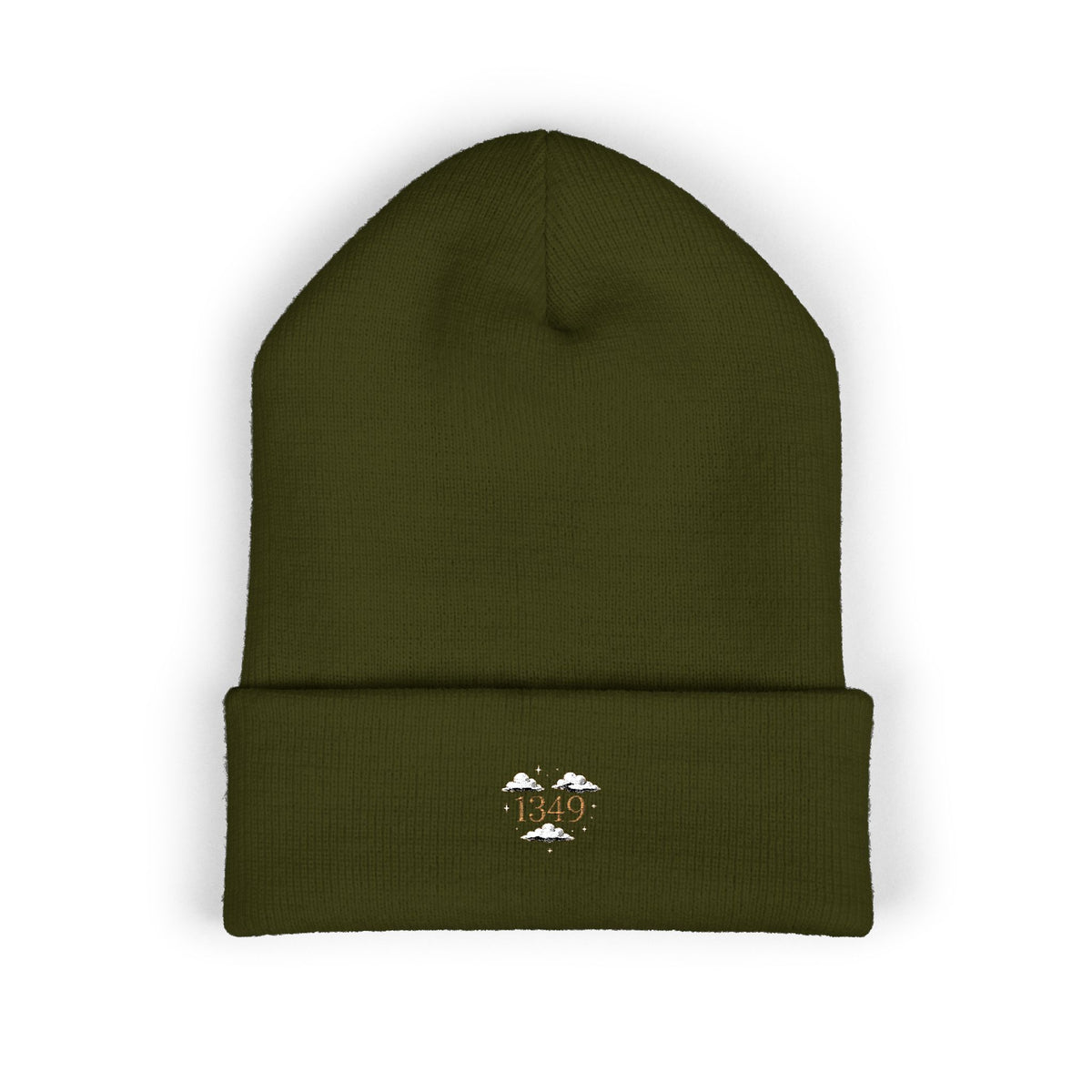 Tiny Floral Skull Embroidered Beanie | Cuffed Beanie