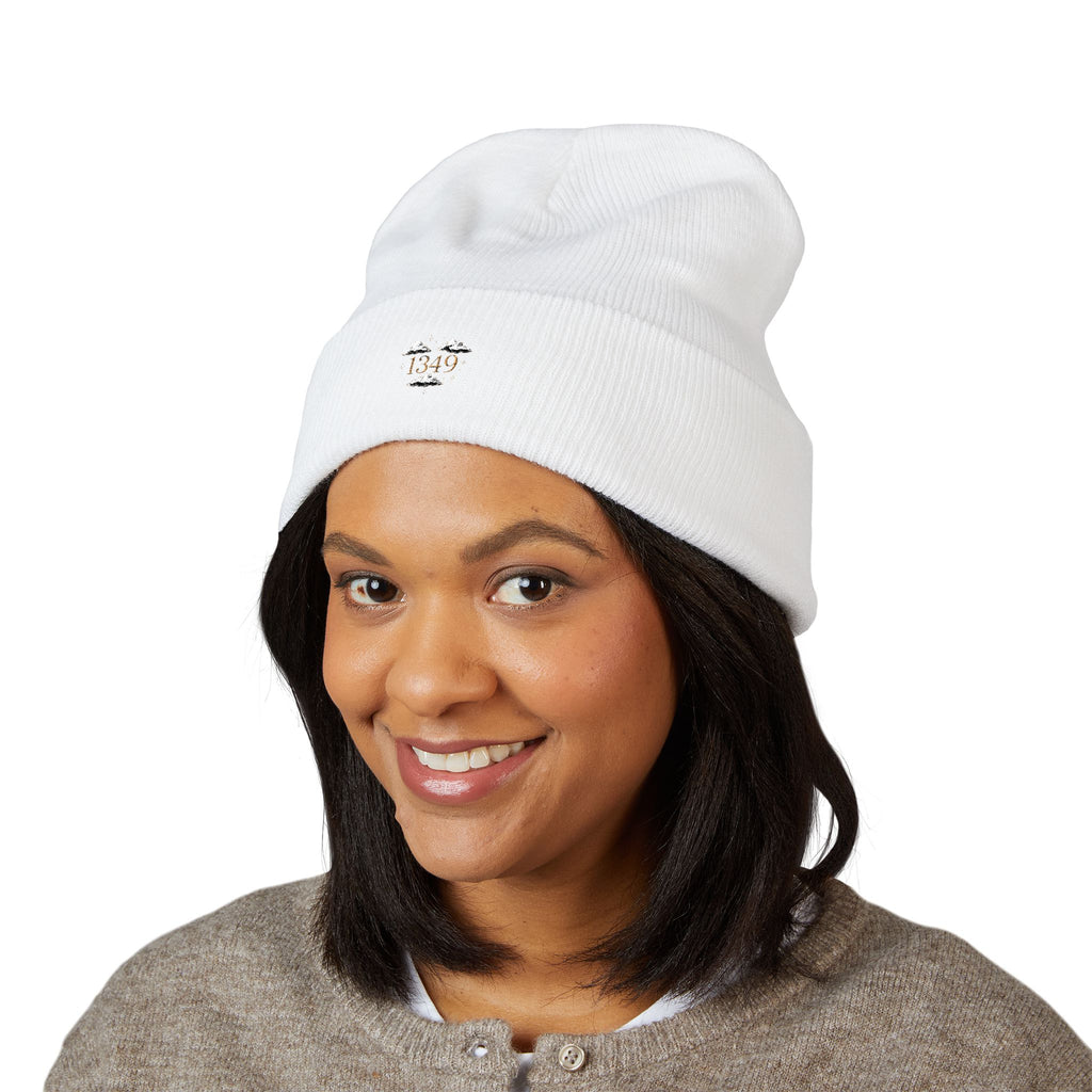 Tiny Floral Skull Embroidered Beanie | Cuffed Beanie