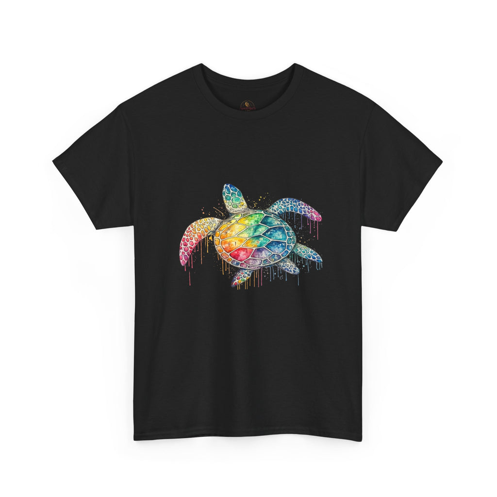Sea Turtle Rainbow Drip T-Shirt — Colorful Ocean Wildlife Tee