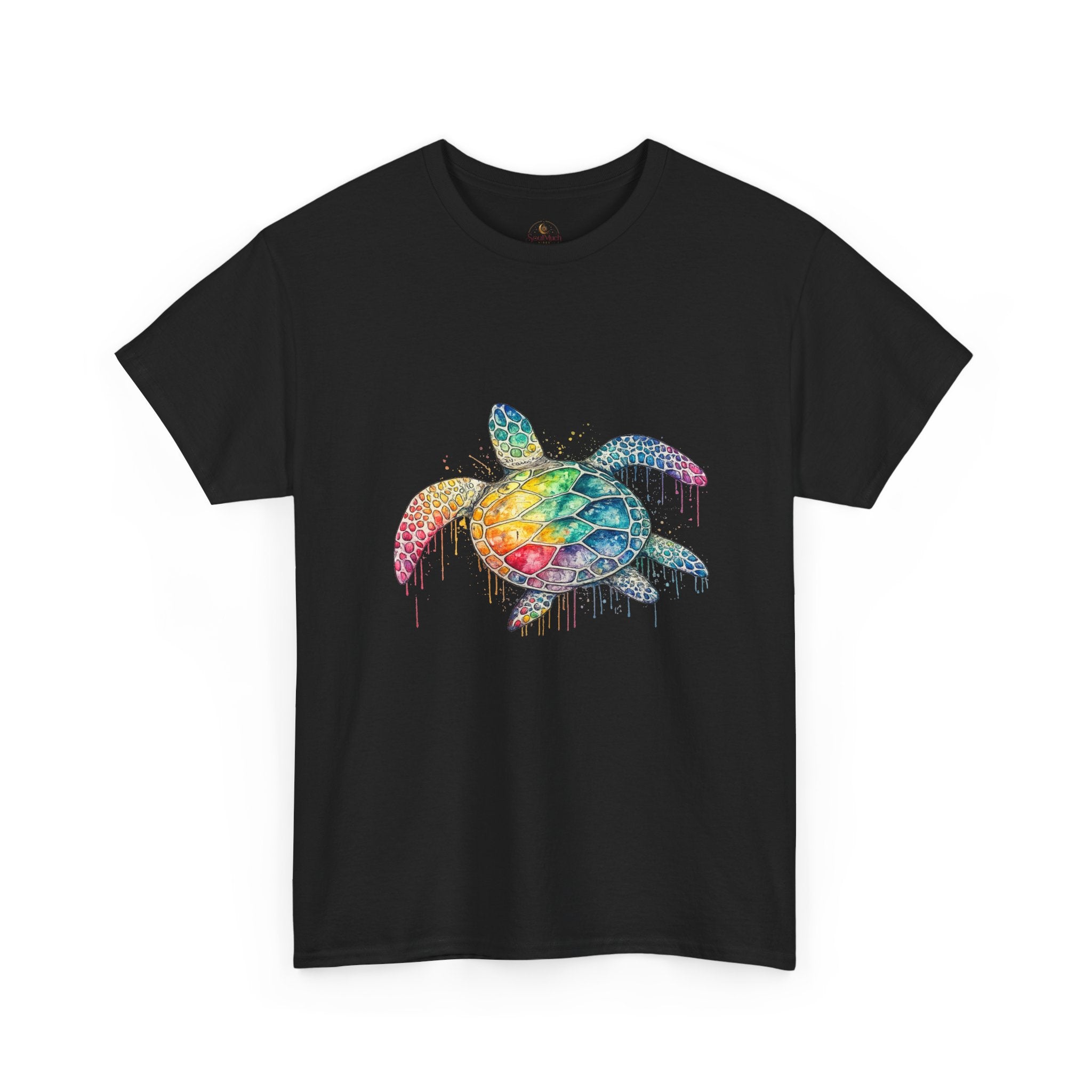 Sea Turtle Rainbow Drip T-Shirt — Colorful Ocean Wildlife Tee