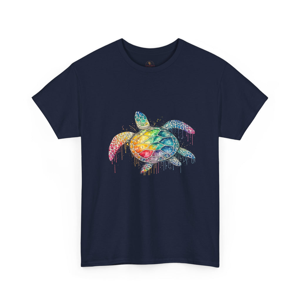 Sea Turtle Rainbow Drip T-Shirt — Colorful Ocean Wildlife Tee