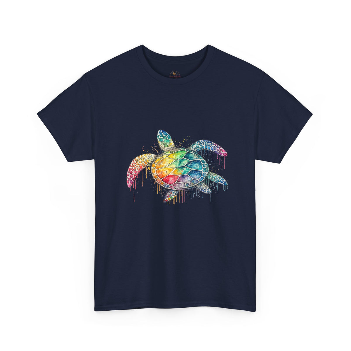 Sea Turtle Rainbow Drip T-Shirt — Colorful Ocean Wildlife Tee