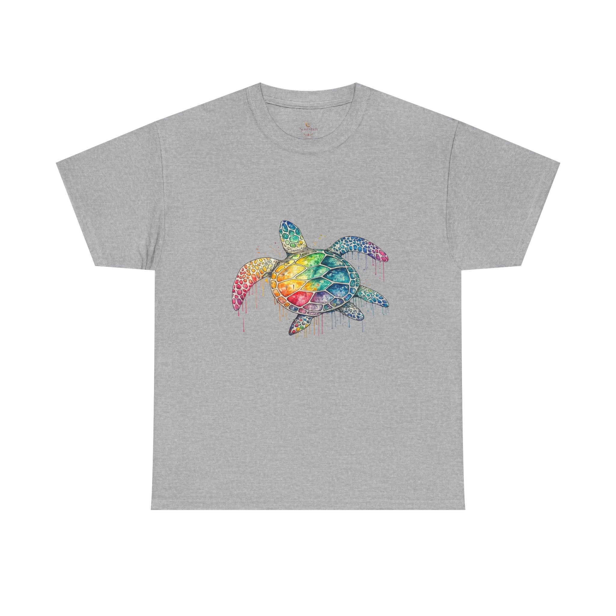 Sea Turtle Rainbow Drip T-Shirt — Colorful Ocean Wildlife Tee