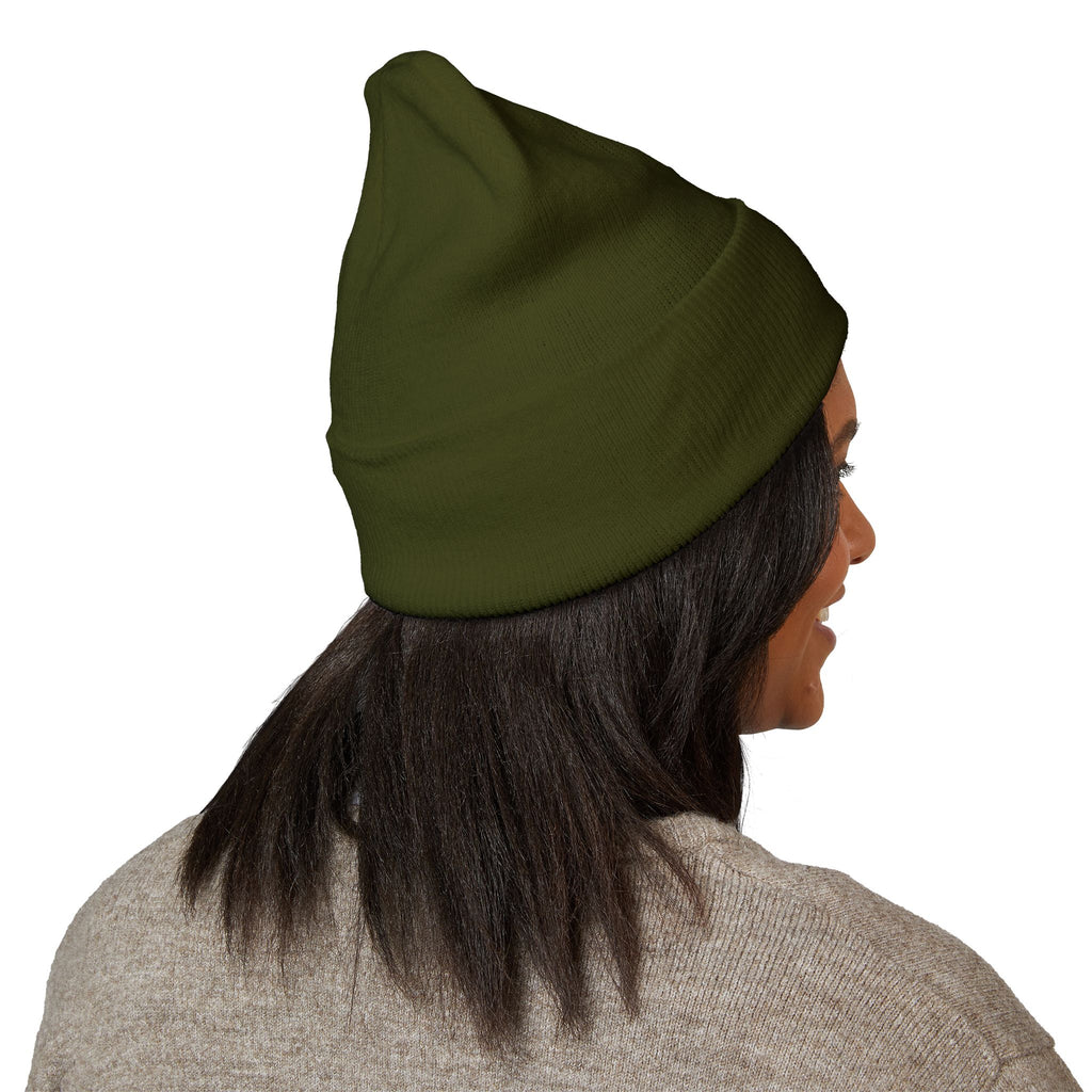 Tiny Floral Skull Embroidered Beanie | Cuffed Beanie