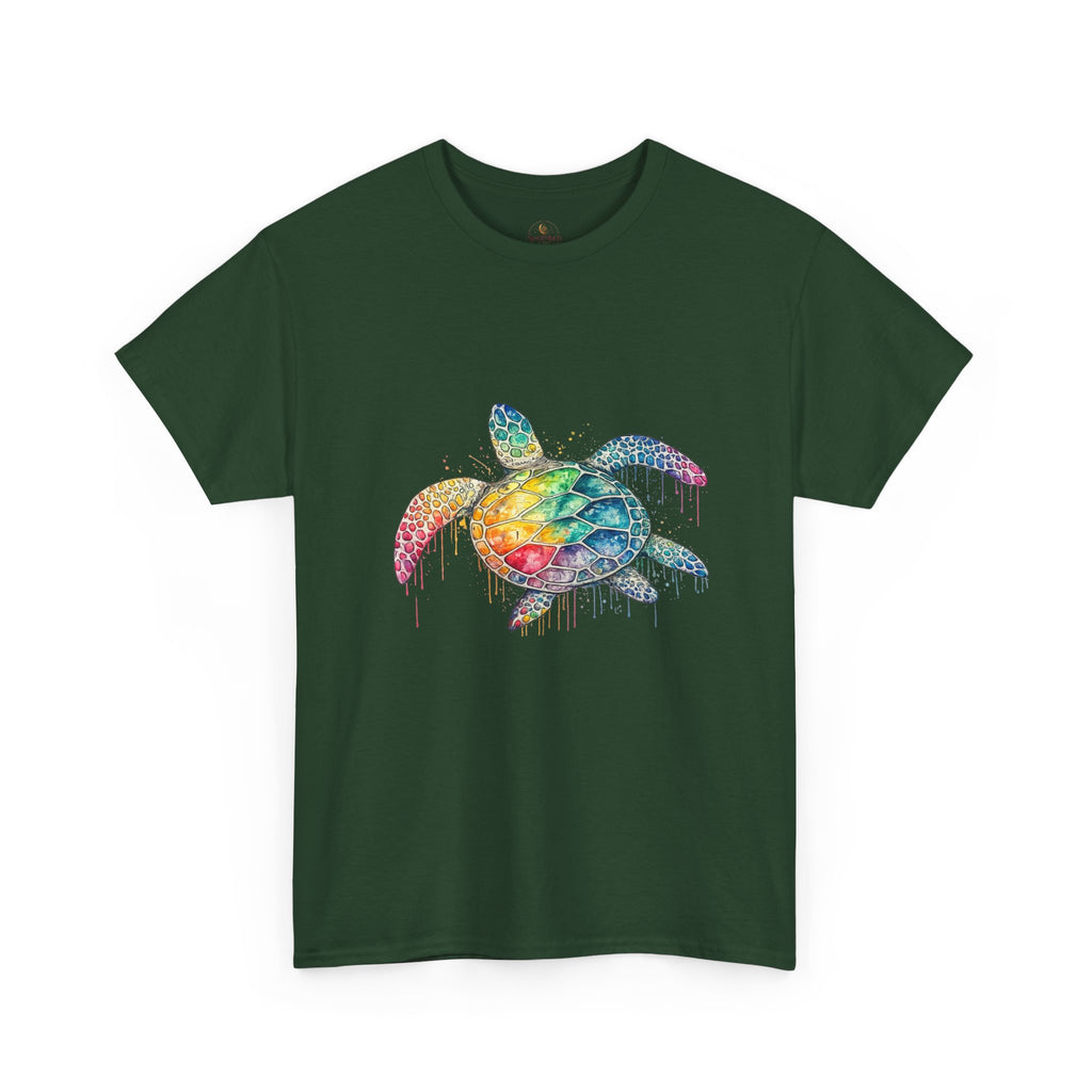 Sea Turtle Rainbow Drip T-Shirt — Colorful Ocean Wildlife Tee