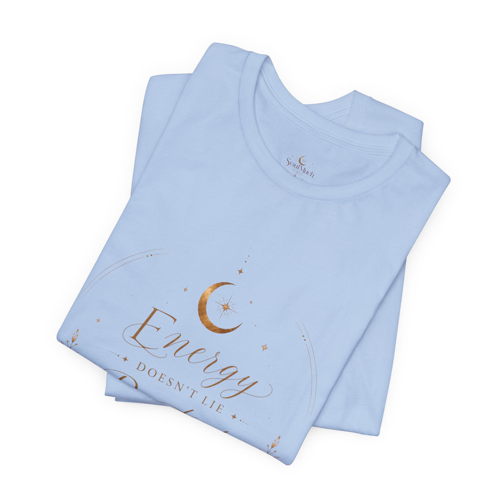 Energy Protected tee | Crescent Moon, Floral Laurel, Minimal Celestial Design